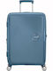 American Tourister Soundbox Medium Travel Suitcase Stone Blue Height 67cm