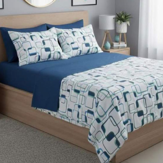 MayHome Σετ Πάπλωμα King Size 260x240εκ. Polycotton Γεωμετρικό