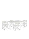 Outdoor Dining Set Dupre 5pcs White