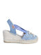 Sommer Damenplattformen in Stil Espadrilles Blau