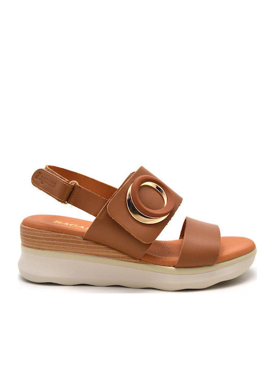 Ragazza Sommer Damenplattformen Tabac Braun