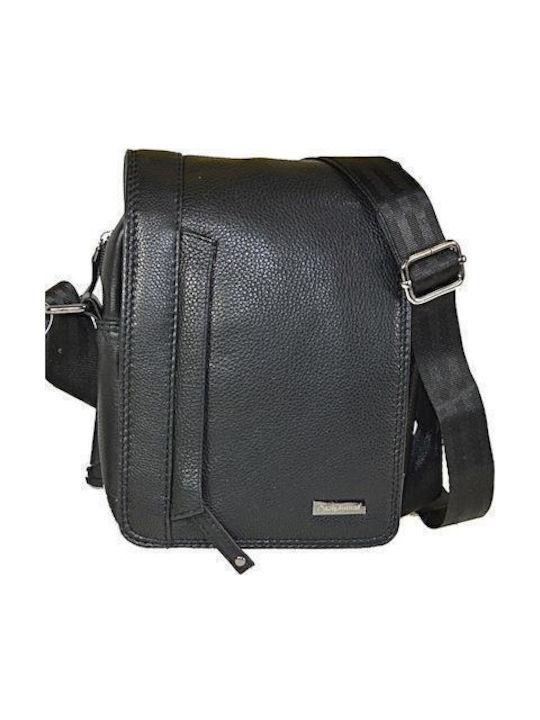 Leather Men's Shoulder / Crossbody Bag Black