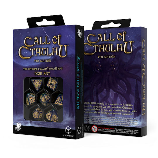 Call Cthulhu 7th Ed Blue-green & Gold Dice Set