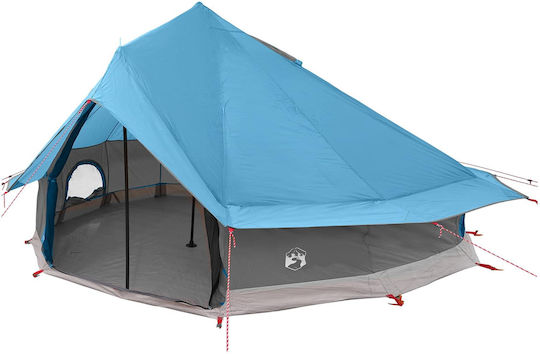 vidaXL Καλοκαιρινή Σκηνή Camping Teepee Μπλε 700x700εκ.