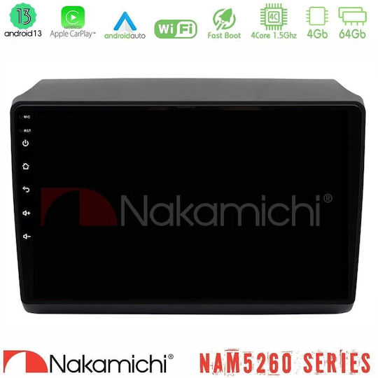 Nakamichi Car Audio System for Peugeot Boxer Fiat Ducato Citroen Jumper 2022-2023 Bluetooth USB AUX WiFi GPS Apple CarPlay Android Auto with 9" Touch Screen