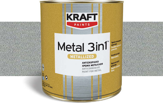 Kraft Βερνικόχρωμα Αντισκωριακό Διαλύτου 0.75lt Ασημι Ματ