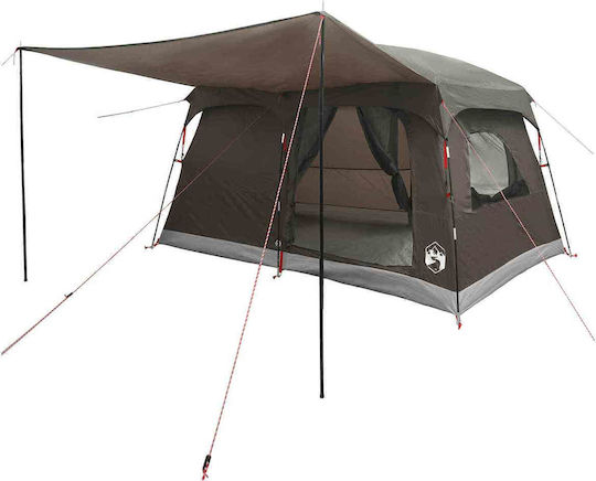 vidaXL Summer Camping Tent Brown 320x210x180cm