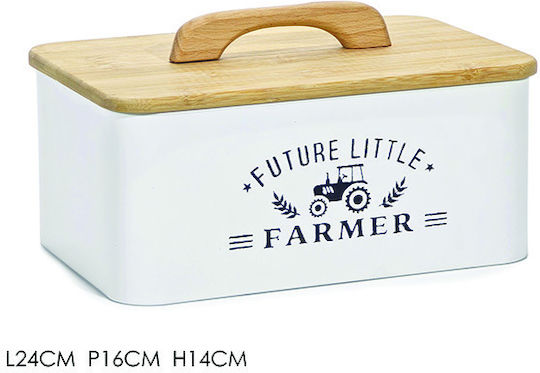 General Trade Caseta Utilizare Generală Cu Capac Metalic Alb 14cm 1 Bucată