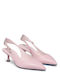 Leather Pointed Heels with Strap and Medium Heel Pink