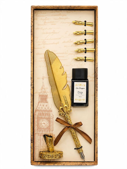 La Belle Maison Calligraphy Pen Set with Gold Quill D1648