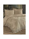 SteweHome Super-Double Bed Sheets Set 250x260cm Brown 4 Pieces