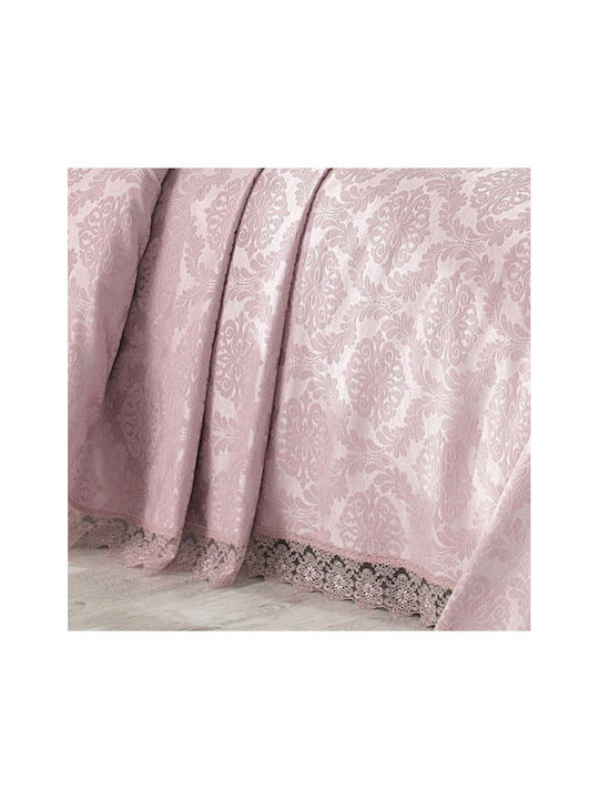 SteweHome Super-Double Bed Sheets Set 250x260cm Pink 4 Pieces