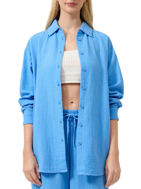 Long Sleeve Women's Shirt Light Blue