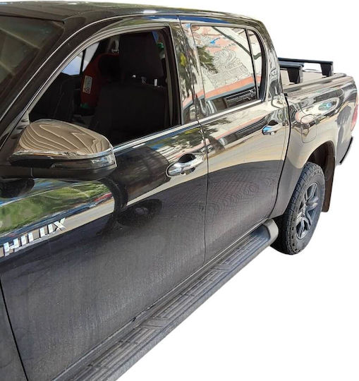 Menabo Aluminum Car Roof Bars for Toyota Hilux 2020+ Set with Roof Rack Legs Black