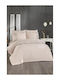 SteweHome Duvet Cover Set 200x220cm Double With 2 Pillowcases Brown