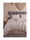 SteweHome Cotton Duvet Cover Set 200x220cm Double With 2 Pillowcases Orange