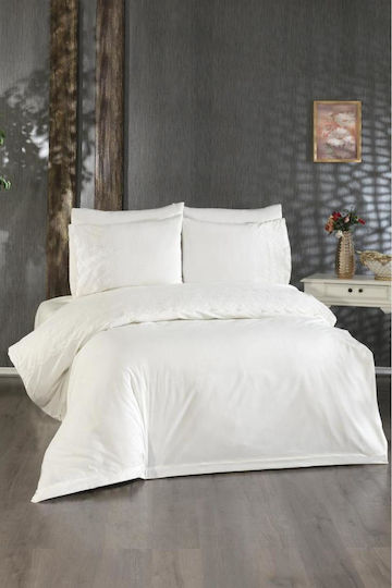 SteweHome Duvet Cover Set 200x220cm Double With 2 Pillowcases Beige