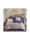 SteweHome Cotton Duvet Cover Set 200x220cm Double With 2 Pillowcases Dark Blue
