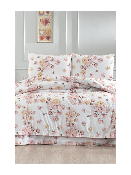 SteweHome Σετ Παπλωματοθήκη Βαμβακερή 200x220cm Διπλή με 2 Μαξιλαροθήκες Πολύχρωμο