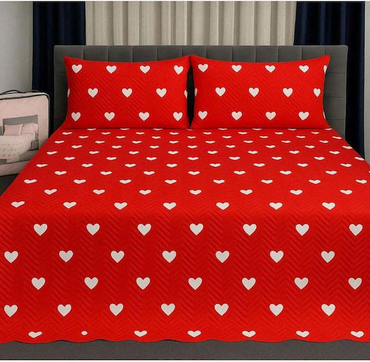 SteweHome Duvet Cover Set 200x240cm Double With 2 Pillowcases Red