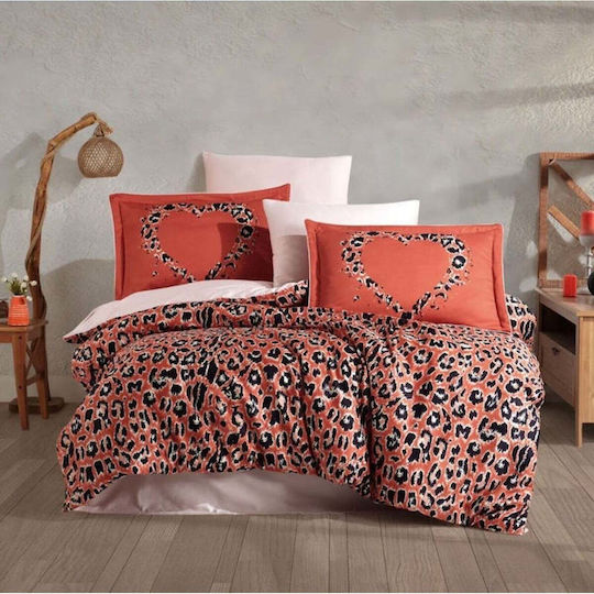 SteweHome Cotton Duvet Cover Set 200x220cm Double With 4 Pillowcases Gold