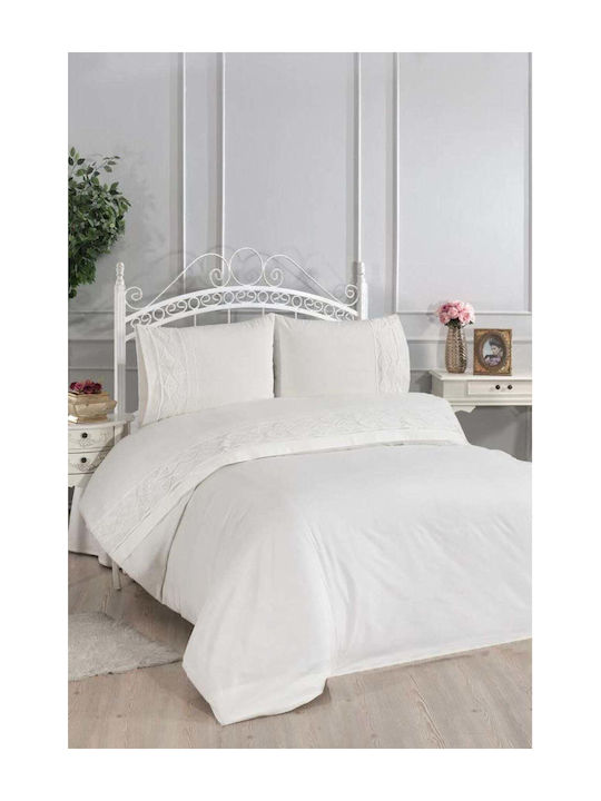 SteweHome Duvet Cover Set 200x220cm Double With 2 Pillowcases Beige
