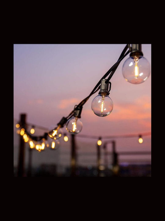 Waterproof LED Garland Light IP65 10m with 20 Warm White Lamps