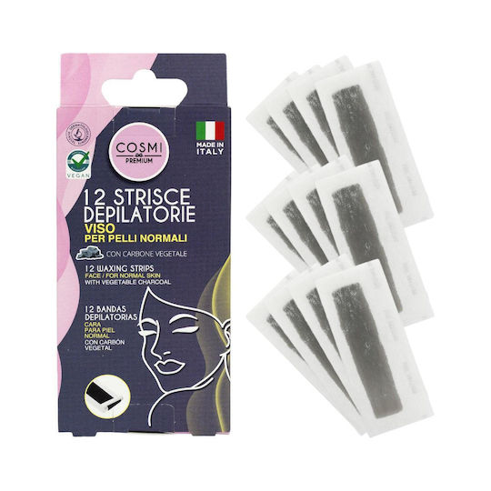 Cosmi Italia Hair Removal Wax Strips For Face For Sensitive Skin 12 Pieces