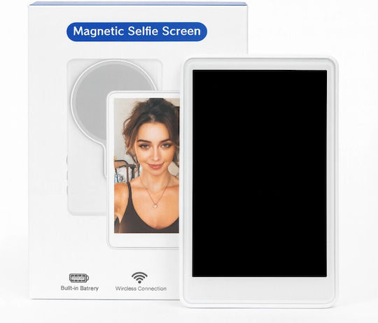 Roza Rs-t2 Магнитен Selfie Екран – Безжичен Бял Магнитен Екран Selfie Iphone & Android Magsafe 3.97" & Дистанционно