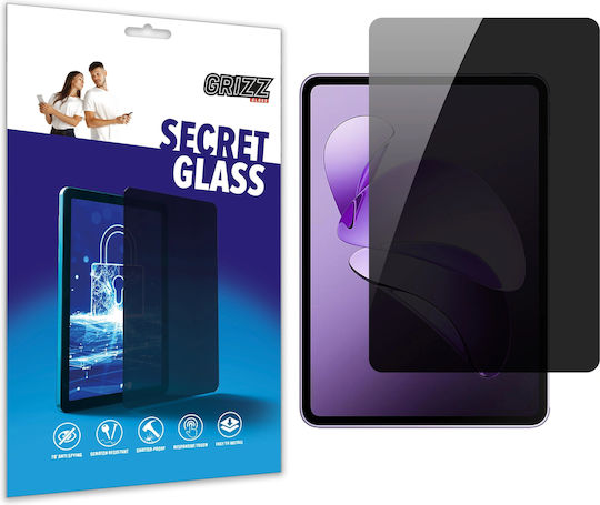 Grizzglass Secretglass Privacy Hybrid Glass Screen Protector Compatible Oppo Pad 3 Black
