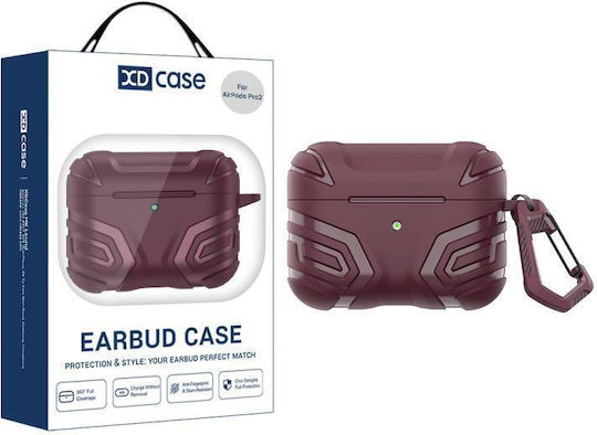 Earbuds Case Tpu Dark Pattern Airpods Pro 2 Xdcase Carabiner Red