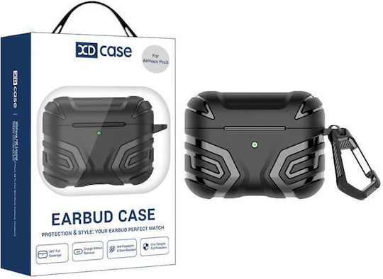 Airpods Pro 3 Xdcase Σκούρα Θήκη Ακουστικών Tpu Καραμπίνερ Μαύρο
