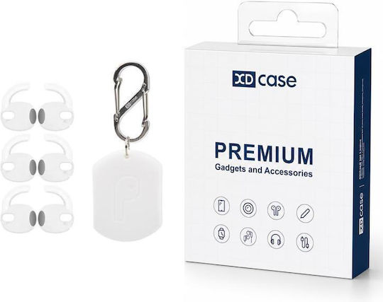 Galaxy Buds3 3 Pro Xdcase 3 Ζεύγη Σιλικονούχων Αντιολισθητικών Αθλητικών Ακουστικών Θήκη Αποθήκευσης Καραμπίνερ Λευκό