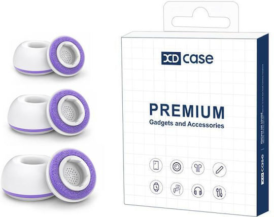 Galaxy Buds3 Pro Buds4 Pro Xdcase 3 Paare Ersatz Ohrhörer Abdeckungen Silikon Schwamm Größe S M L Weiß Lila