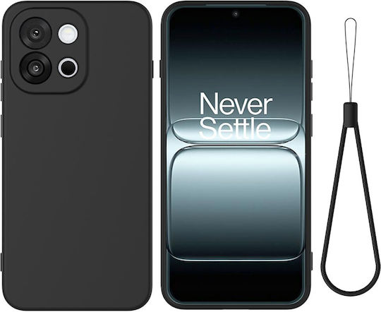6 5g Umschlag Rückseite Silikon mit Nackenriemen Schwarz (OnePlus Nord 6)