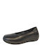Leather Women's Ballerina Shoes in Black Colour