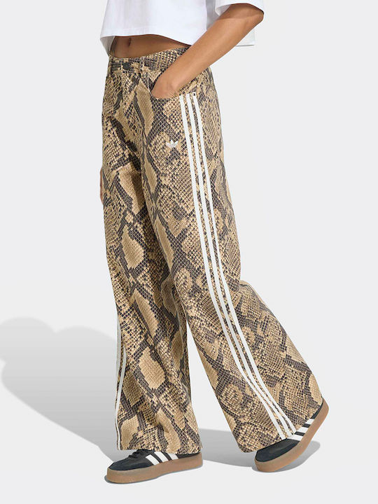 Pants Women's Fabric Trousers in Loose Fit Brown