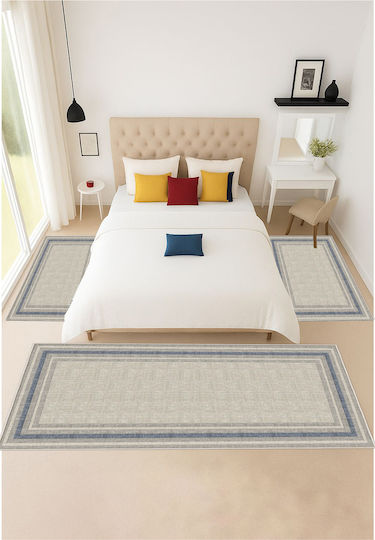 SteweHome Σετ Χαλιά Κρεβατοκάμαρας Μπλε STE-028348-V63414-213564 3τμχ