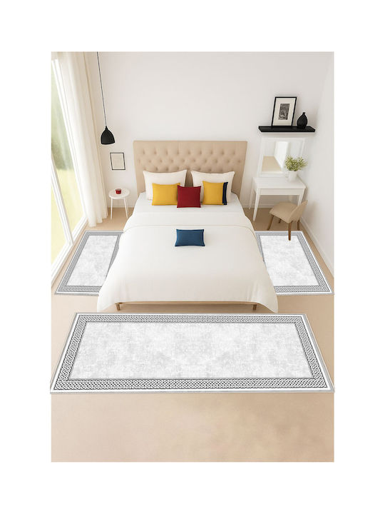 SteweHome Set Modern Bedroom Rugs Gray STE-028356-V63438-213588 3 Pieces
