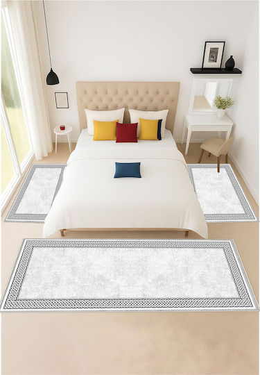 SteweHome Modern Schlafzimmer-Teppichsets Grau STE-028356-V63438-213588 3 Stück