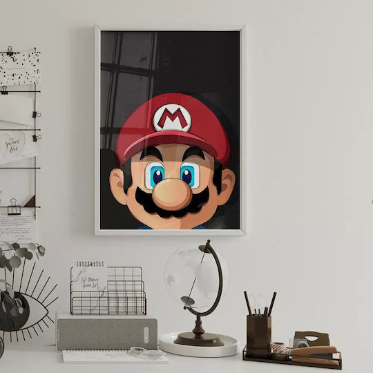Gaming Poster Super Mario Gm003 40cm X 50cm Premium Μαύρο Ξύλινο Κάδρο