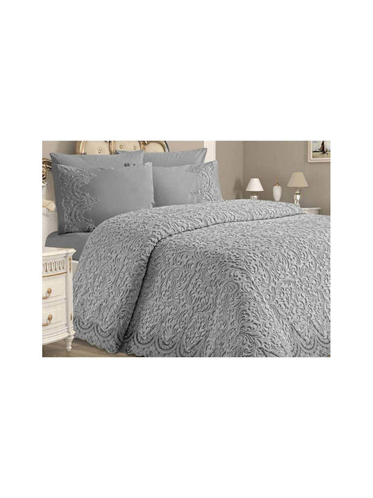 SteweHome Set Pătură Superdublă 220x235 cm Gri