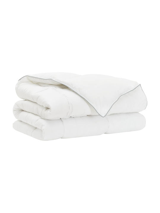vidaXL King Size Decke 260x240cm Weiß