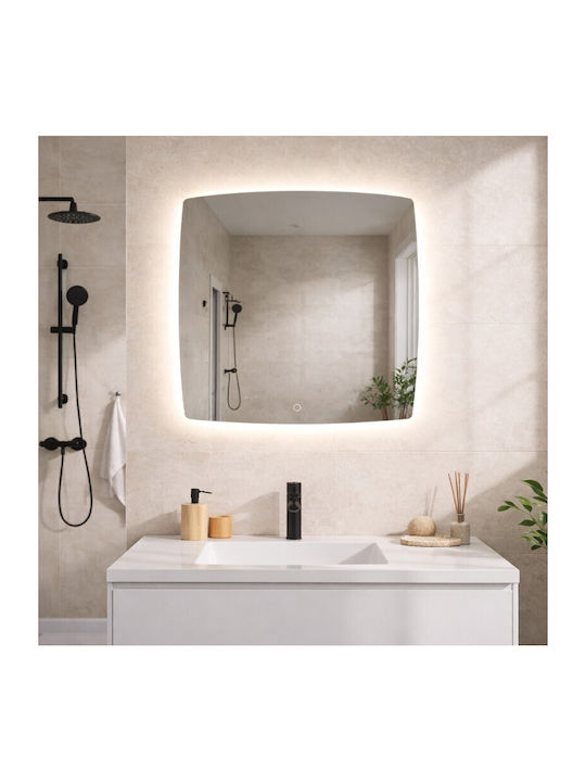 Savvopoulos Leaf Of Light Bathroom Mirror Led Touch 75x75cm
