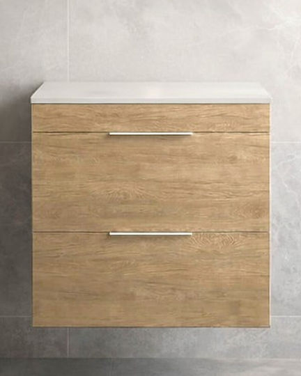 Savvopoulos Likno 60 Badezimmer Waschtisch-Einheiten mit Licht M58xB44xH55cm Light Hickory