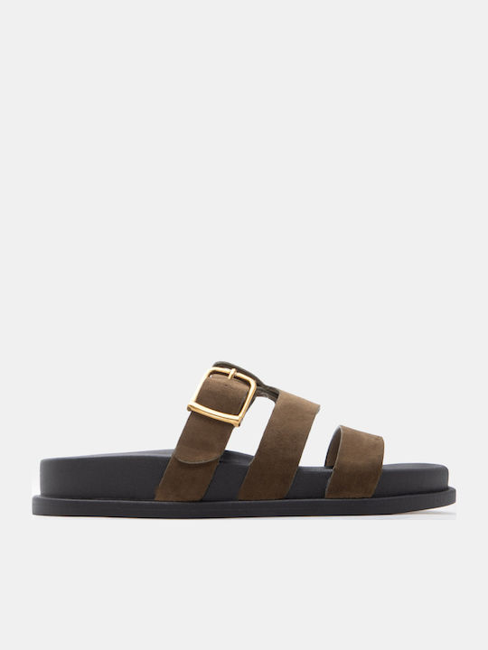 Luigi Flache Damen Sandalen Flatforms Braune