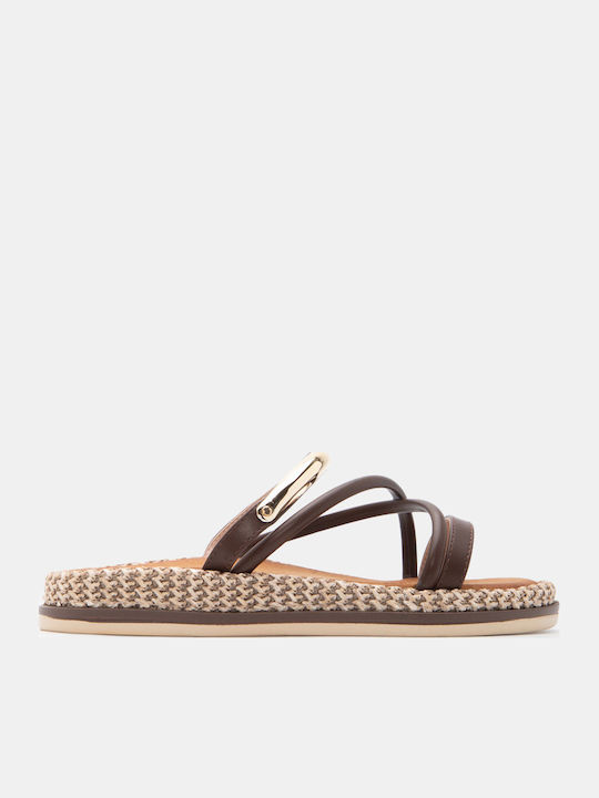 Luigi Γυναικεία Σανδάλια Flatforms Καφέ