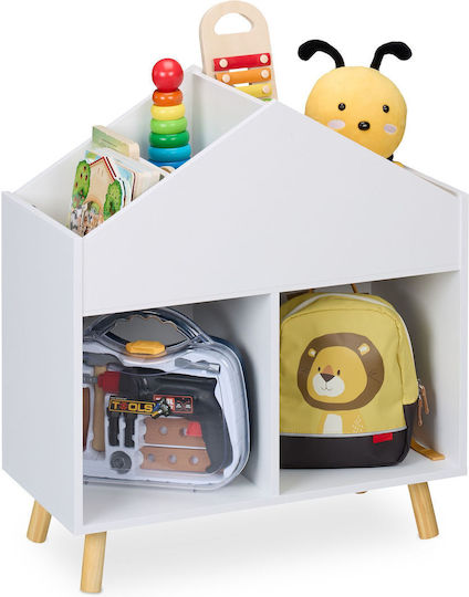 Relaxdays White Fabric Toy Organizer 64.5x60x30cm