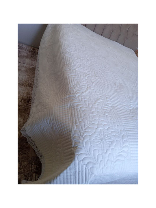 SteweHome Duvet Cover Set 250x260cm King Size With 2 Pillowcases Ecru