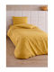 SteweHome Cotton Duvet Cover Set 160x200cm Single With Pillowcase Yellow